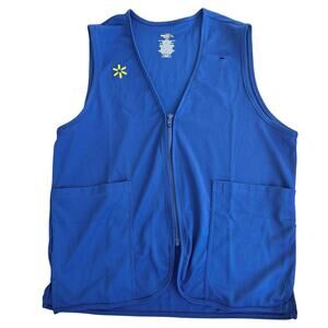 Walmart Associate Blue Zip Vest Happy to Help Uniform Size Small